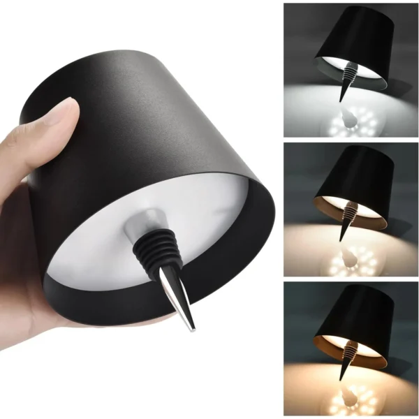 Creative Cordless Rechargeable Wine Bottle Lamp Head Top