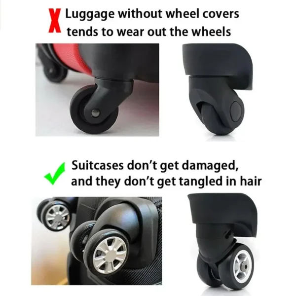 Luggage Suitcase Wheels Protection Covers (8 Pcs) - Image 3