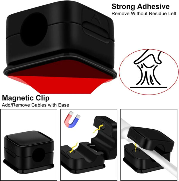 6 Pack Magnetic Cable Management Clips - Image 5