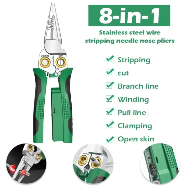 8-in-1 Electrical Wire Stripper Multi-Tool Pliers - Image 4