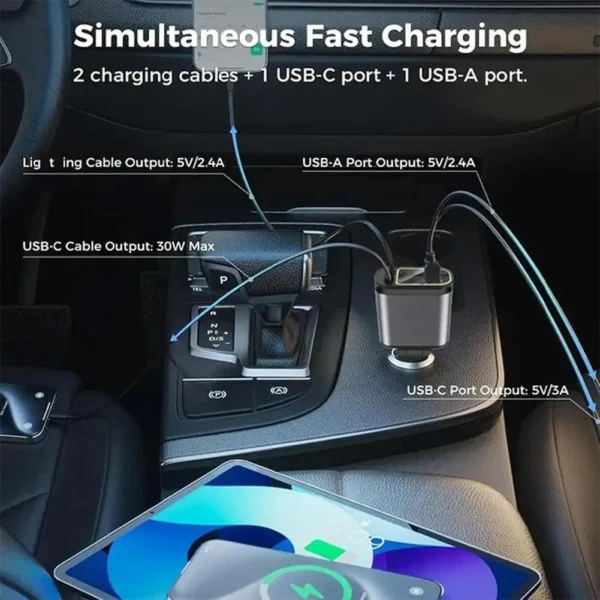 Car Phone Charger With Star Light - Image 3