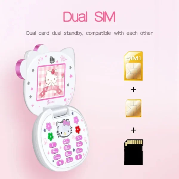 Hello Kitty Cute Mini Flip Phone - Image 4