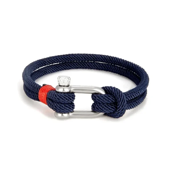 Luxurious Alchor Navy Shackle Bracelet - Image 5