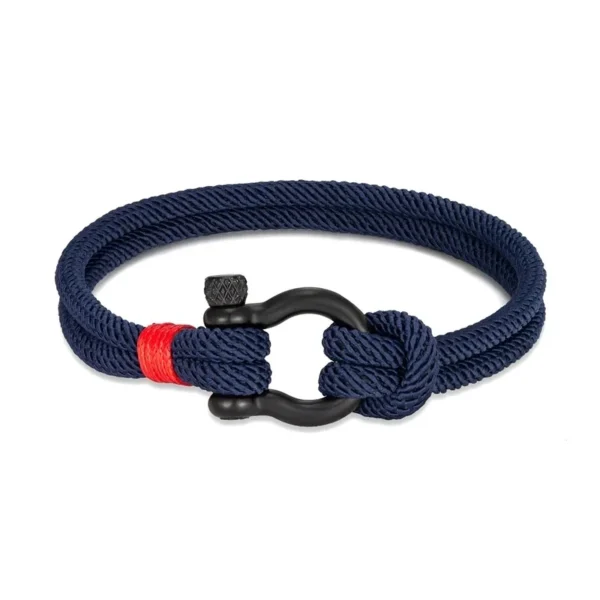 Luxurious Alchor Navy Shackle Bracelet - Image 6