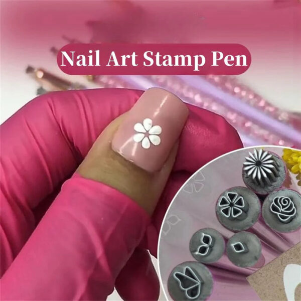 Nail Art Stamp Pen Set (6pcs) - Image 3