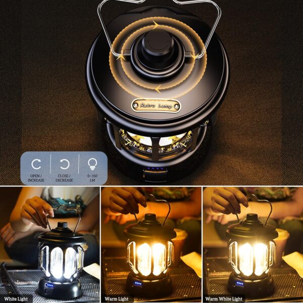 Rechargeable Waterproof Retro Camping Lamp - Image 2