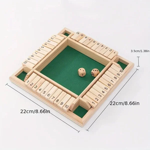 Shut The Box - Wooden Dice Board Family Game - Image 3