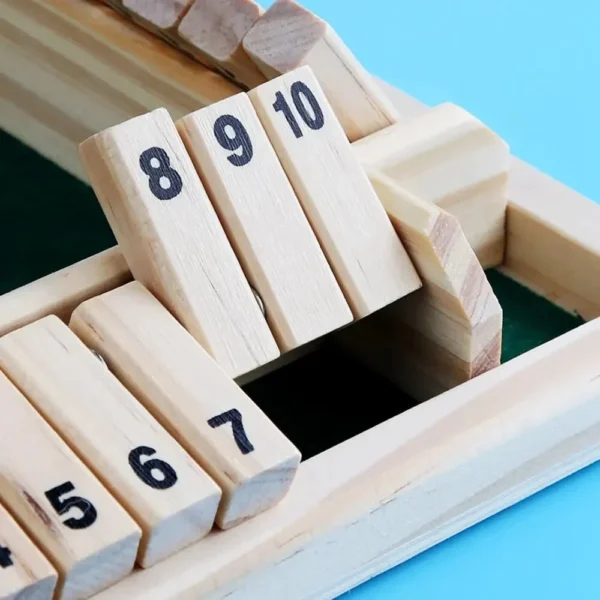 Shut The Box - Wooden Dice Board Family Game - Image 5