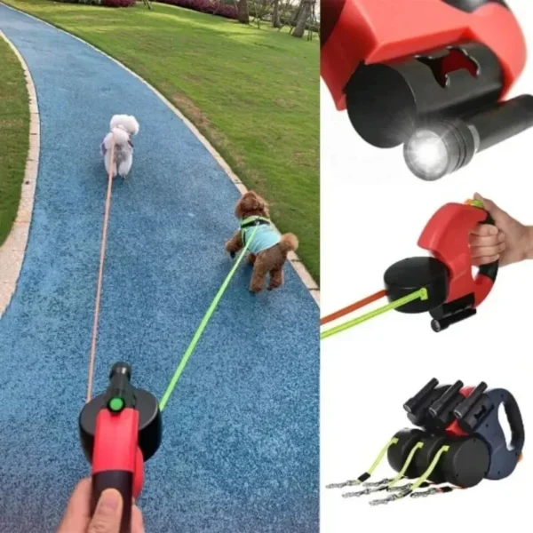 Dual Reflective Retractable 360° Zero Tangle Dog Leash