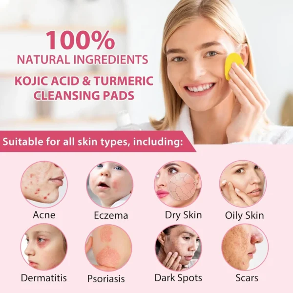 Turmeric Kojic Acid Cleansing Pads - Image 4