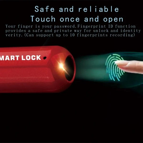 Portable Smart USB Rechargeable Fingerprint Padlock - Image 6