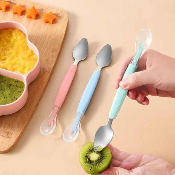 Double Head Baby Silicone Food Spoon