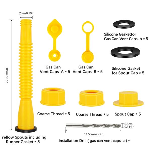 Replacement Gas Can Spout -Set with 8MM Drill - Image 3